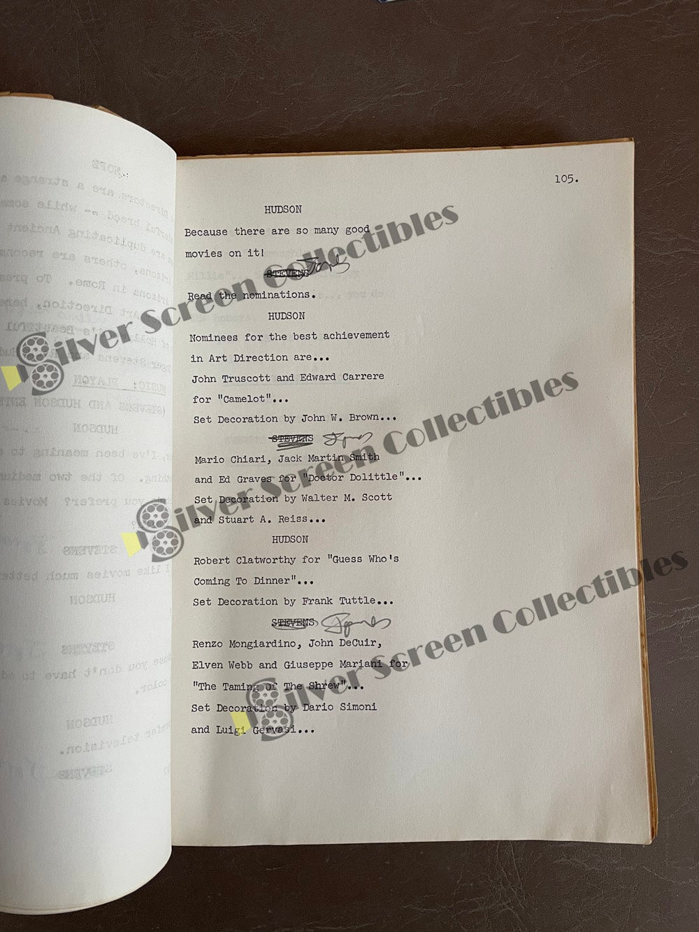 40th Academy Awards TV Broadcast (1968) RARE Production Used - Original Script