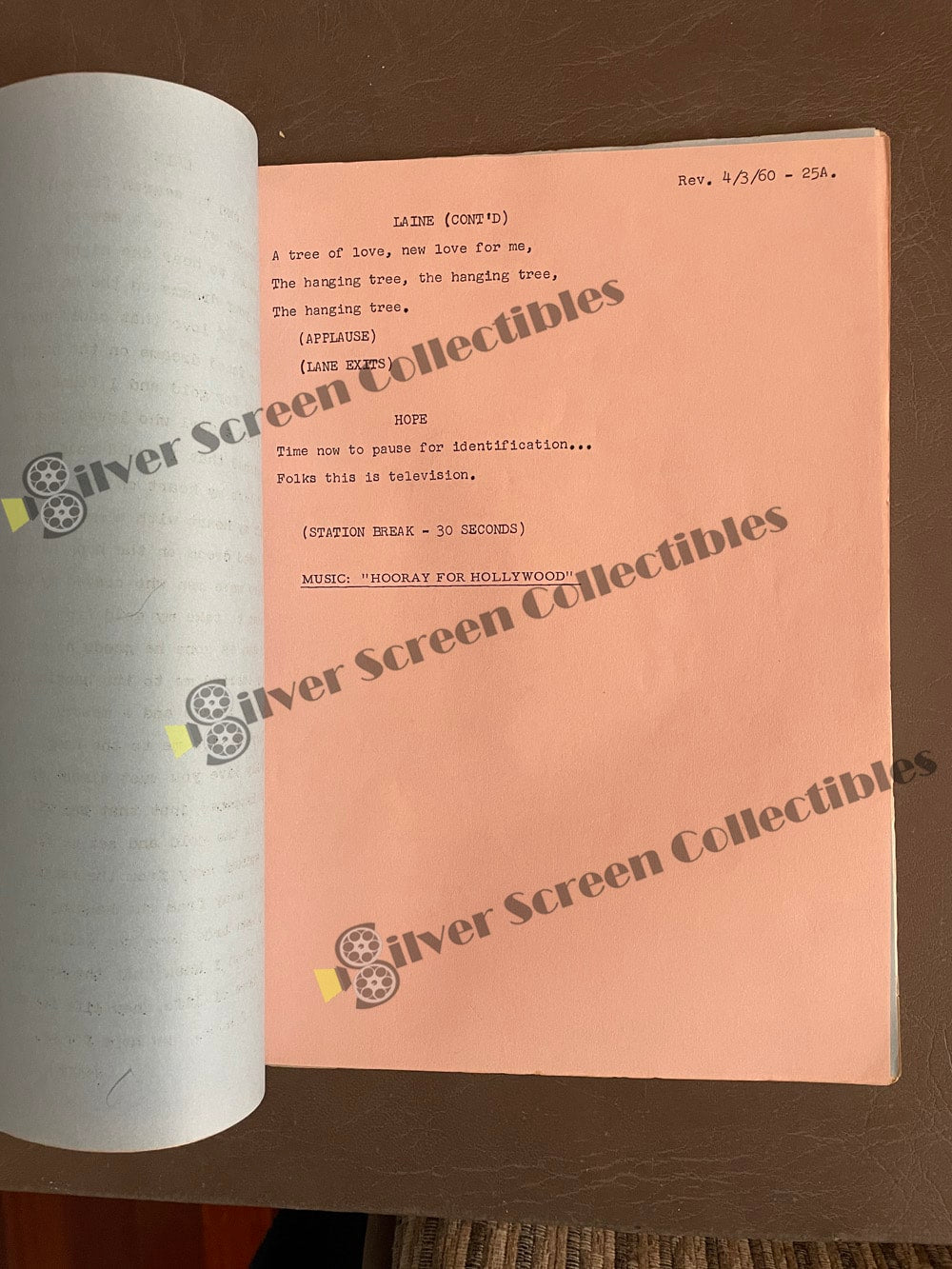 32nd Academy Awards TV Broadcast (1960) RARE Production Used - Original Script