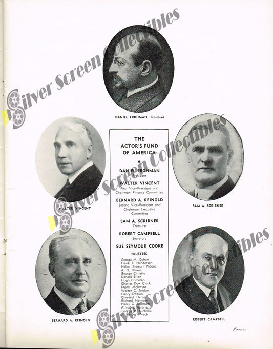 1936 Actors' Fund Benefit - Souvenir Program (9.25" x 12.125")