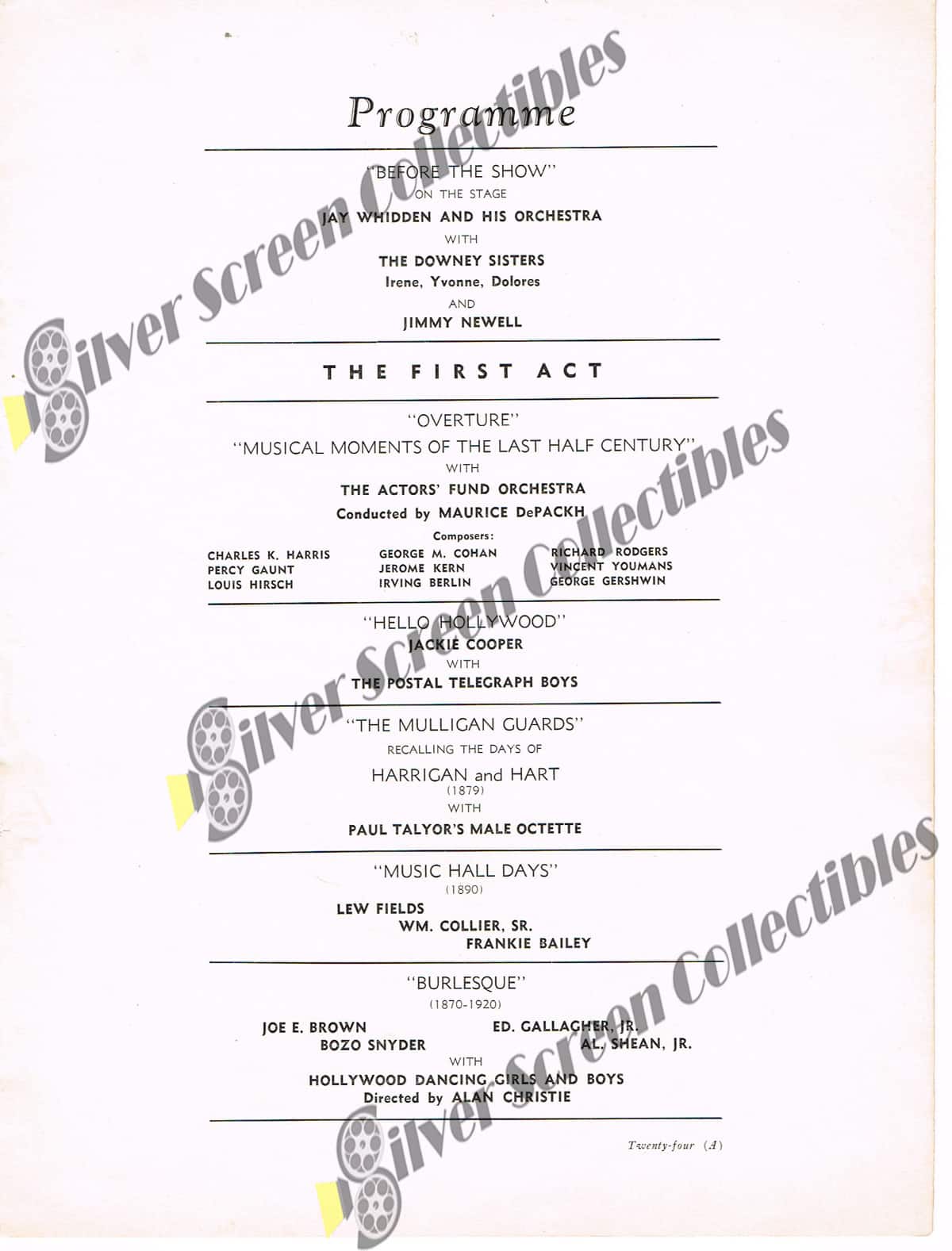 1936 Actors' Fund Benefit - Souvenir Program (9.25" x 12.125")