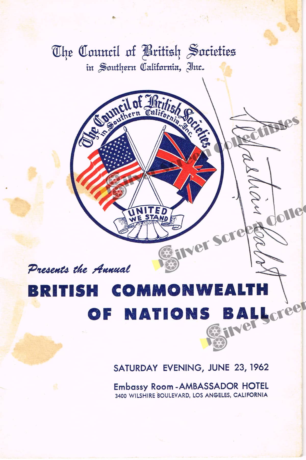 Sebastian Cabot / JSA Certified Signed - Playbill / Program (6" x 9")