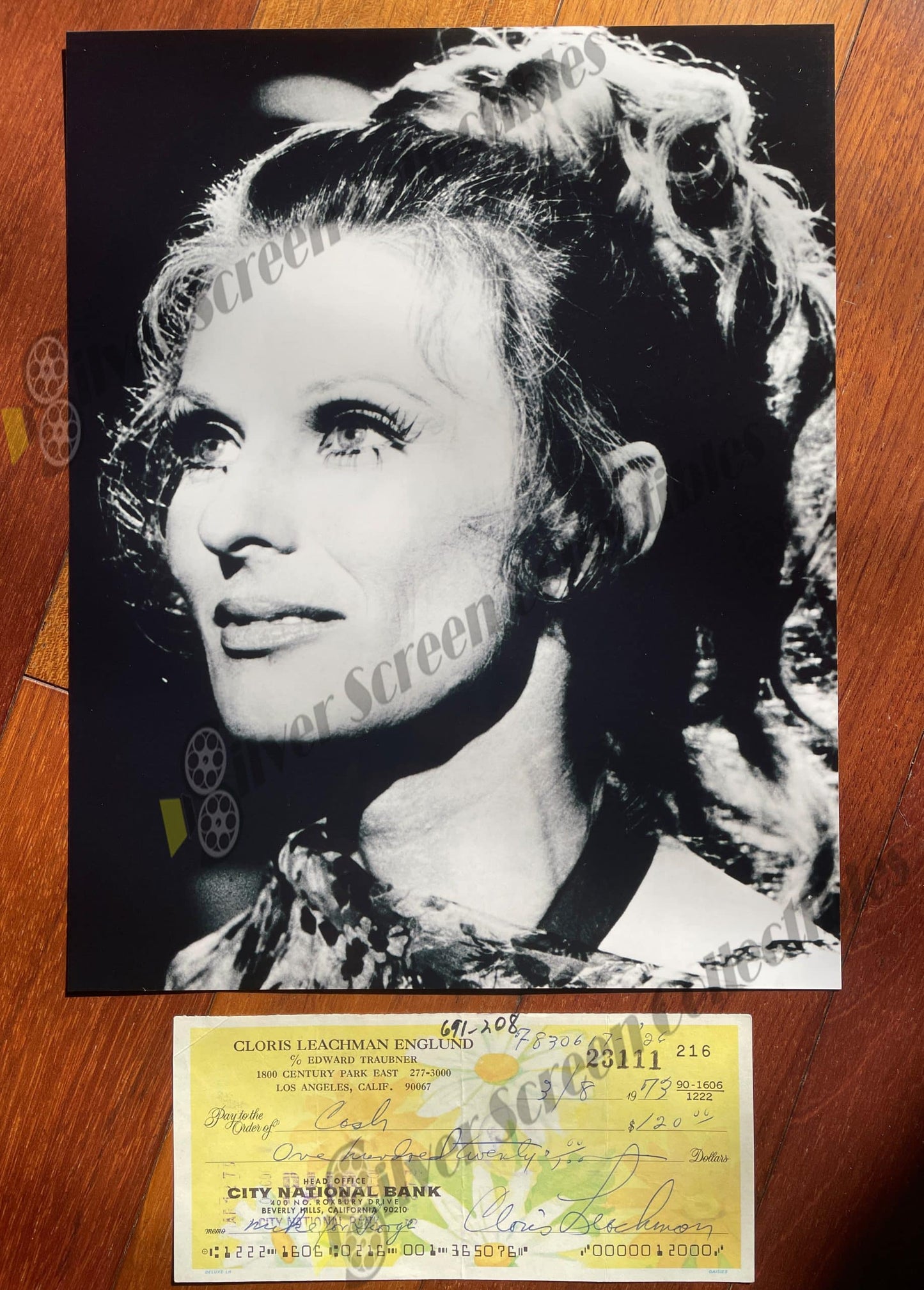 Cloris Leachman - Original Signed Bank Check