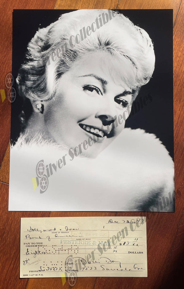 Doris Day - Original Signed Bank Check