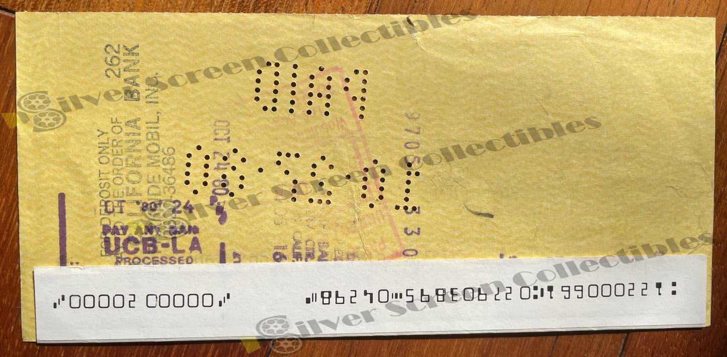 John Hillerman - Original Signed Bank Check