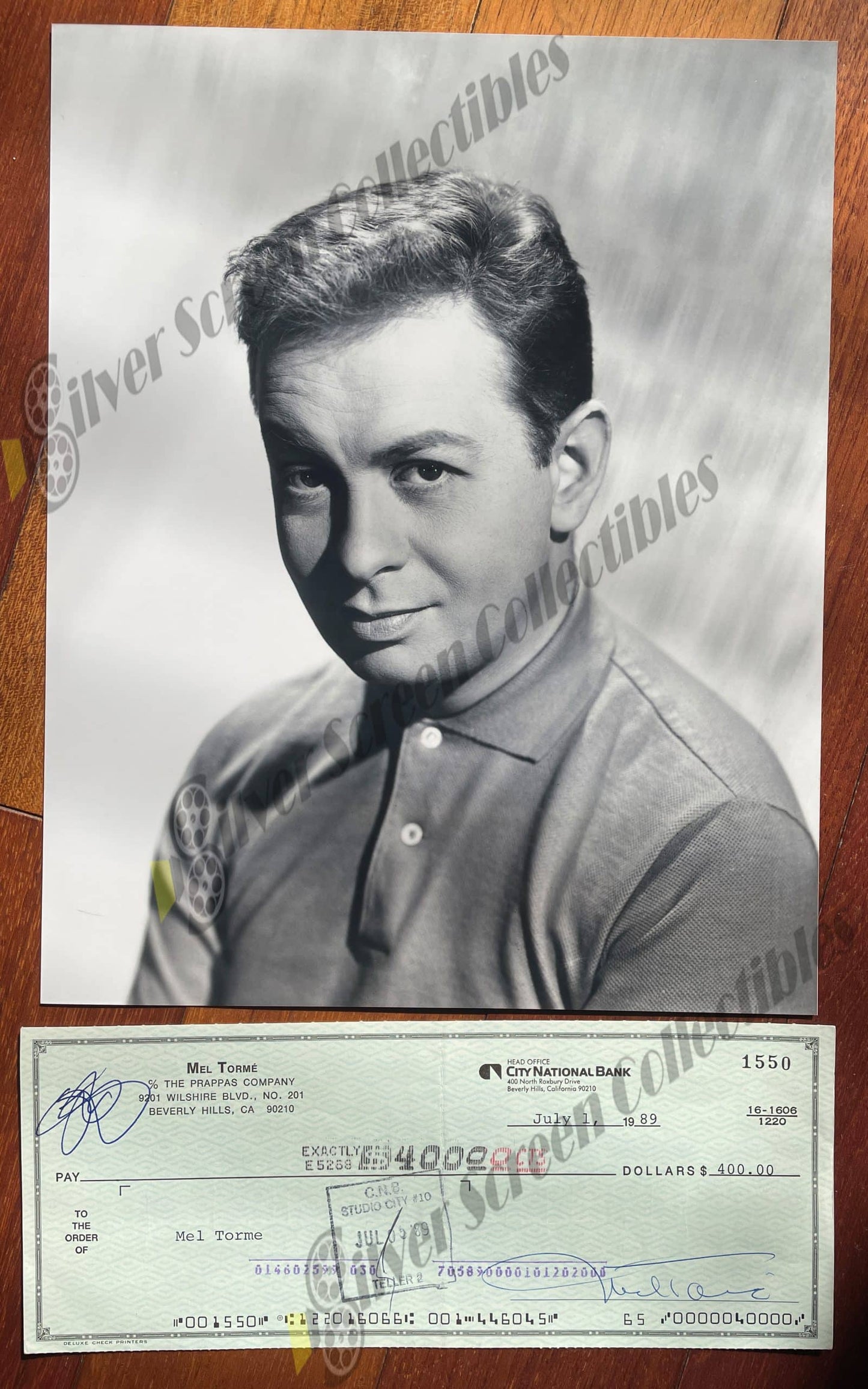 Mel Tormé - Original Signed Bank Check
