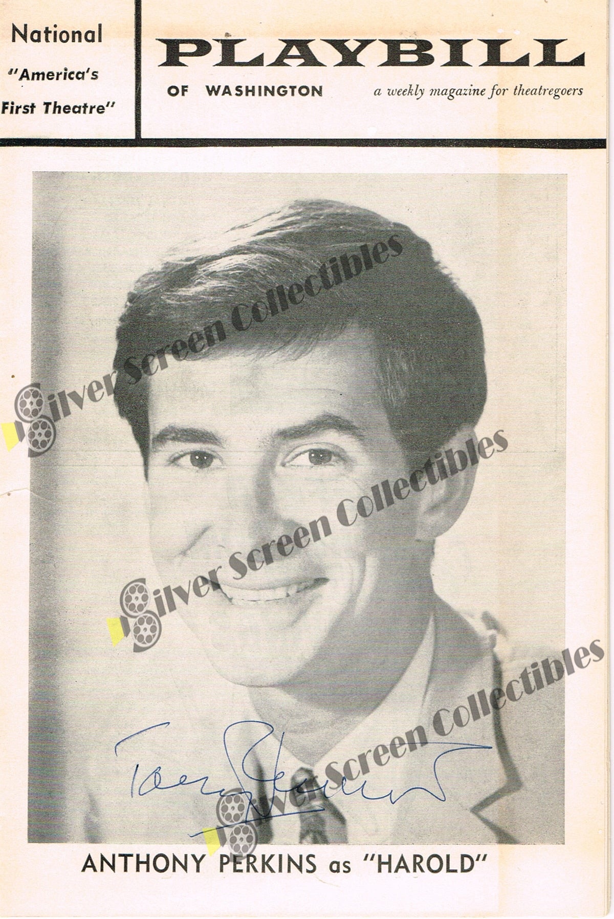 Anthony Perkins / JSA Certified  Signed - Playbill / Program (6" x 9")