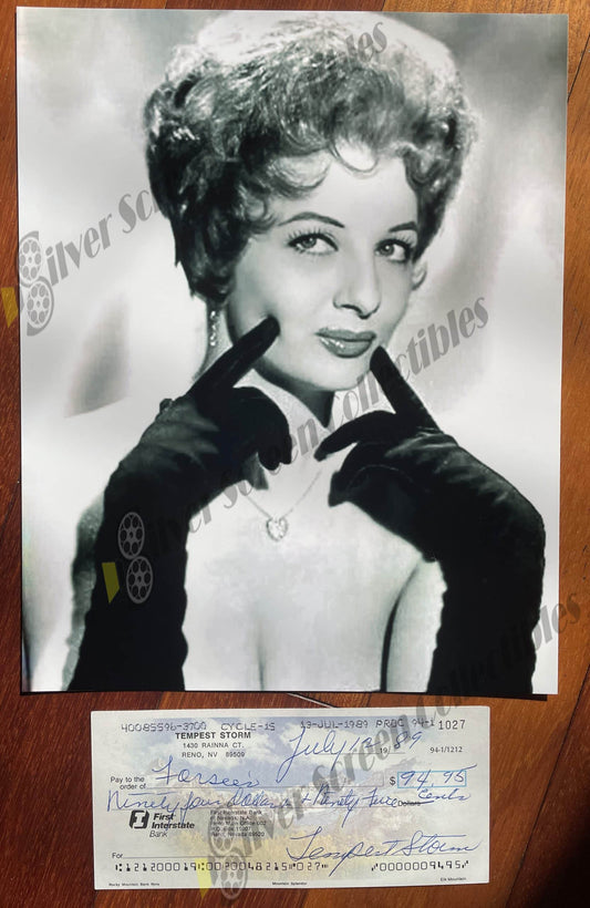 Tempest Storm - Original Signed Bank Check