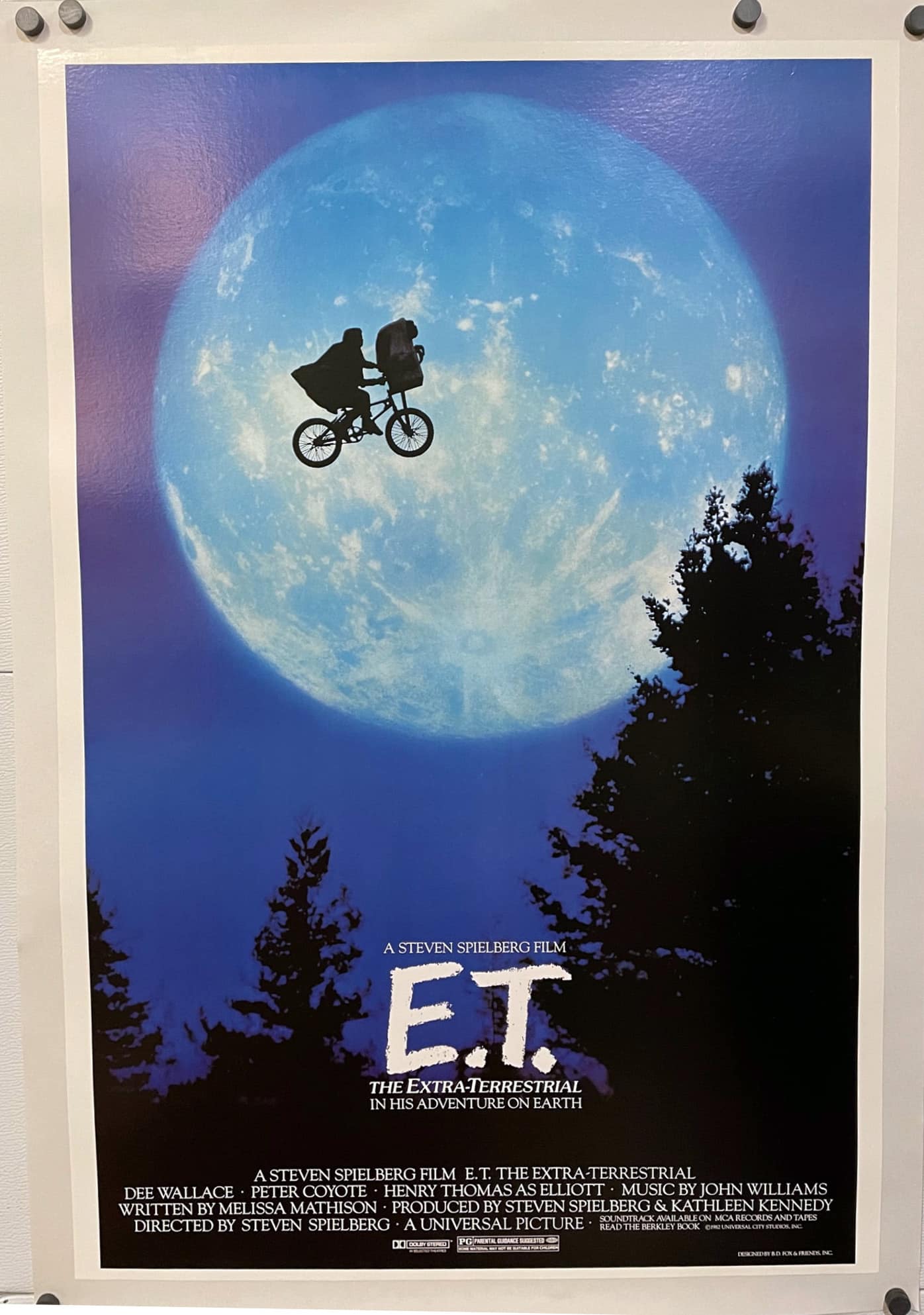 E.T. the Extra-Terrestrial (1982) - Original One Sheet Poster"Bike over the moon style"
