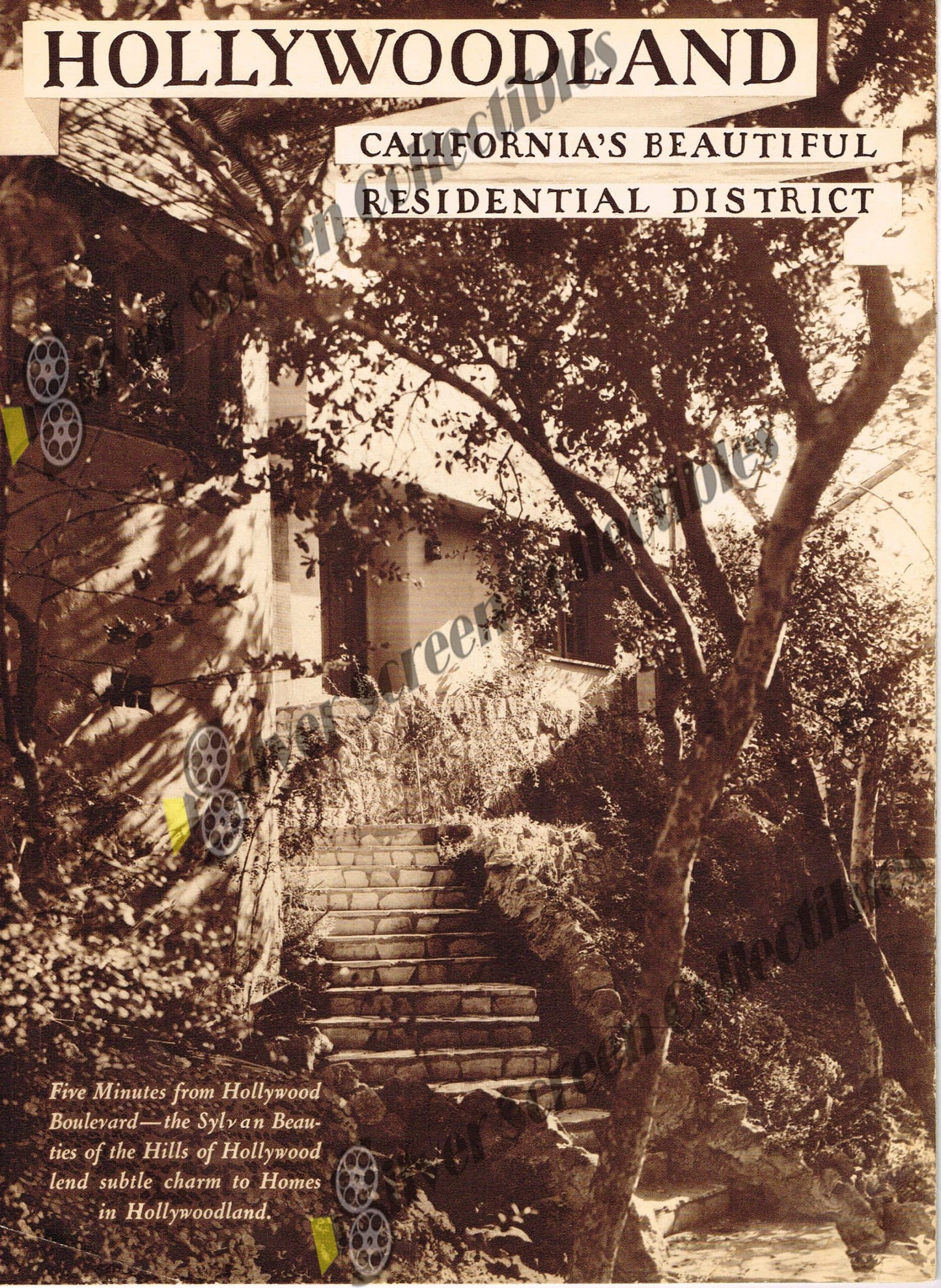 Hollywoodland: Five Minutes From Hollywood's Great White Way - Vintage Paperback Promotional Brochure (10.25" x 14")