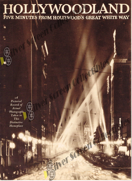 Hollywoodland: Five Minutes From Hollywood's Great White Way - Vintage Paperback Promotional Brochure (10.25" x 14")