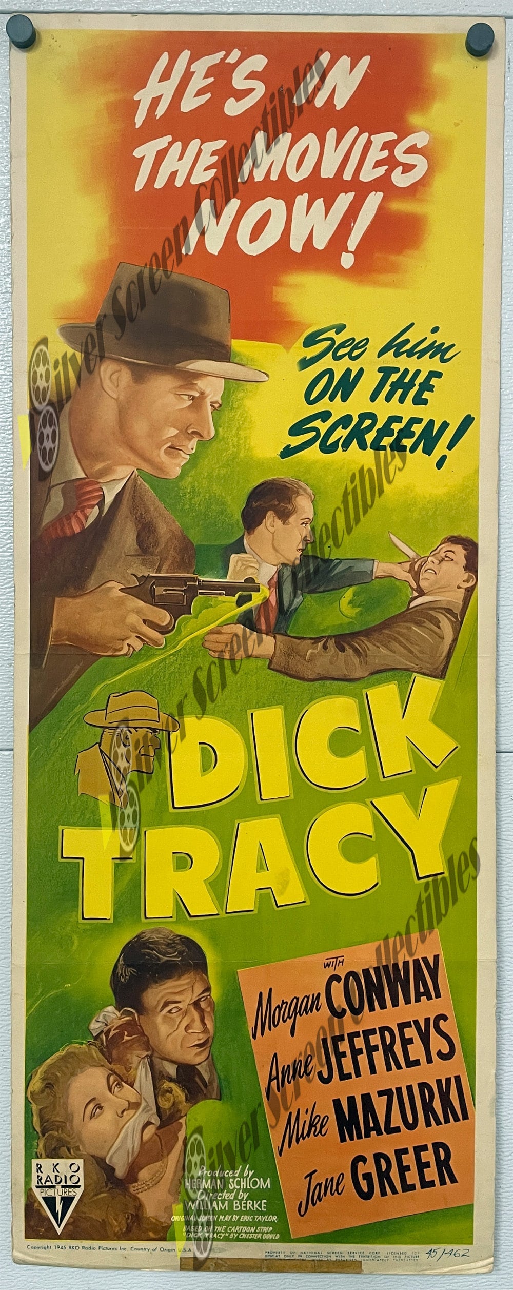 Dick Tracy (1945) - Original U.S. Insert Movie Poster (14" x 36")