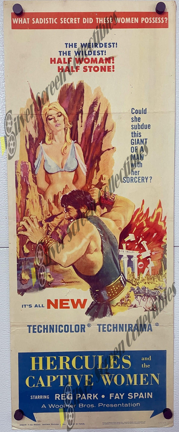 Hercules and the Captive Women (1961) - Original U.S. Insert Movie Poster (14" x 36")