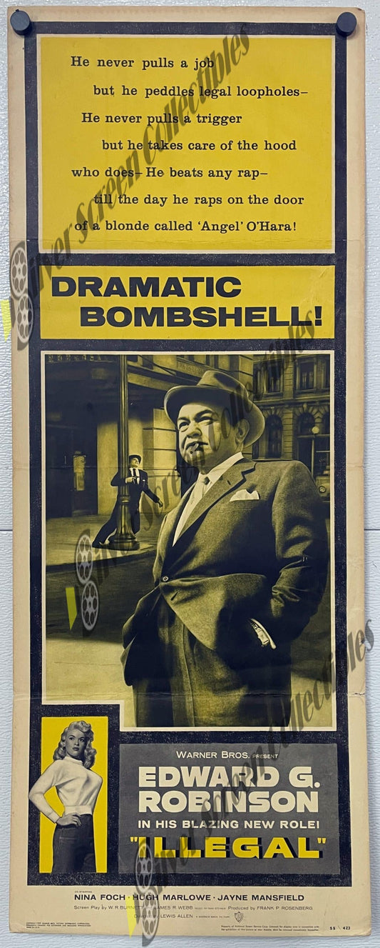 Illegal (1955) - Original U.S. Insert Movie Poster (14" x 36")