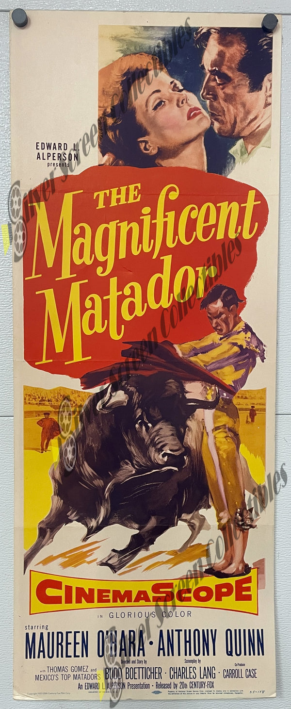 The Magnificent Matador (1955) - Original U.S. Insert Movie Poster (14" x 36")