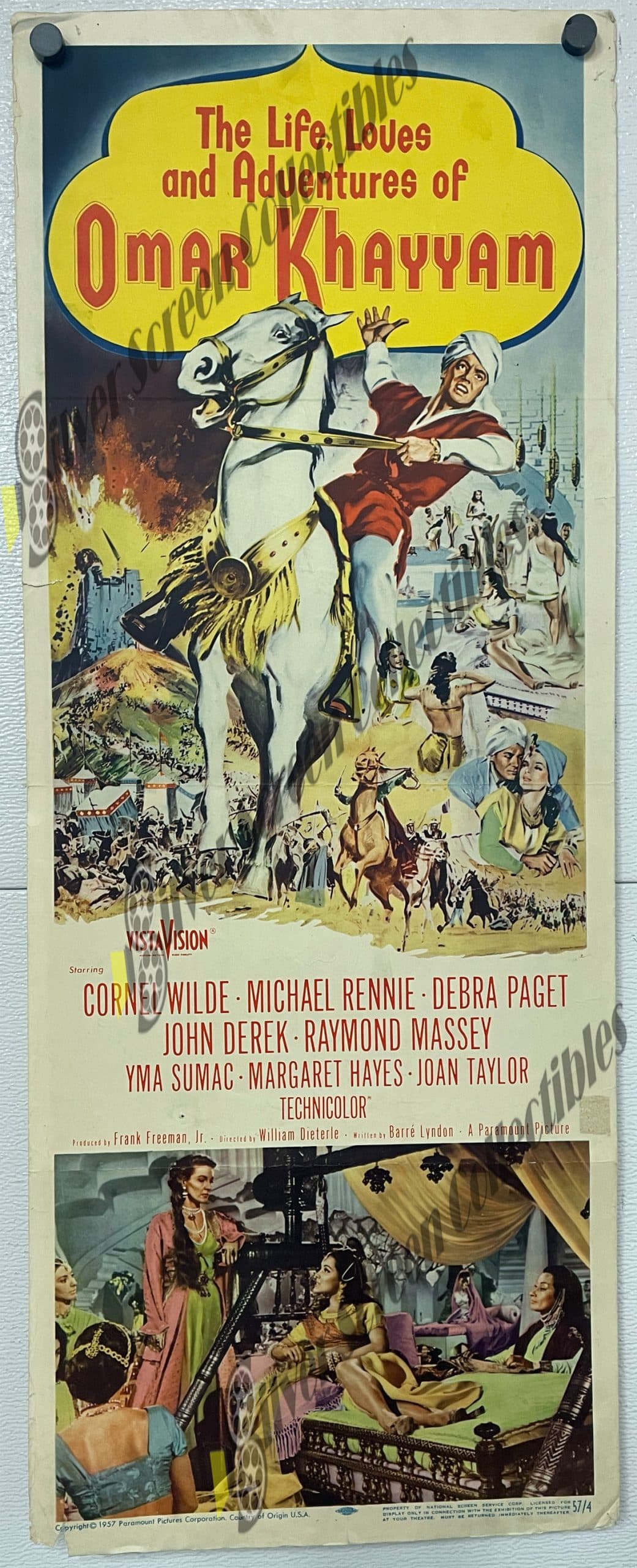 Omar Khayyam (1957) - Original U.S. Insert Movie Poster (14" x 36")