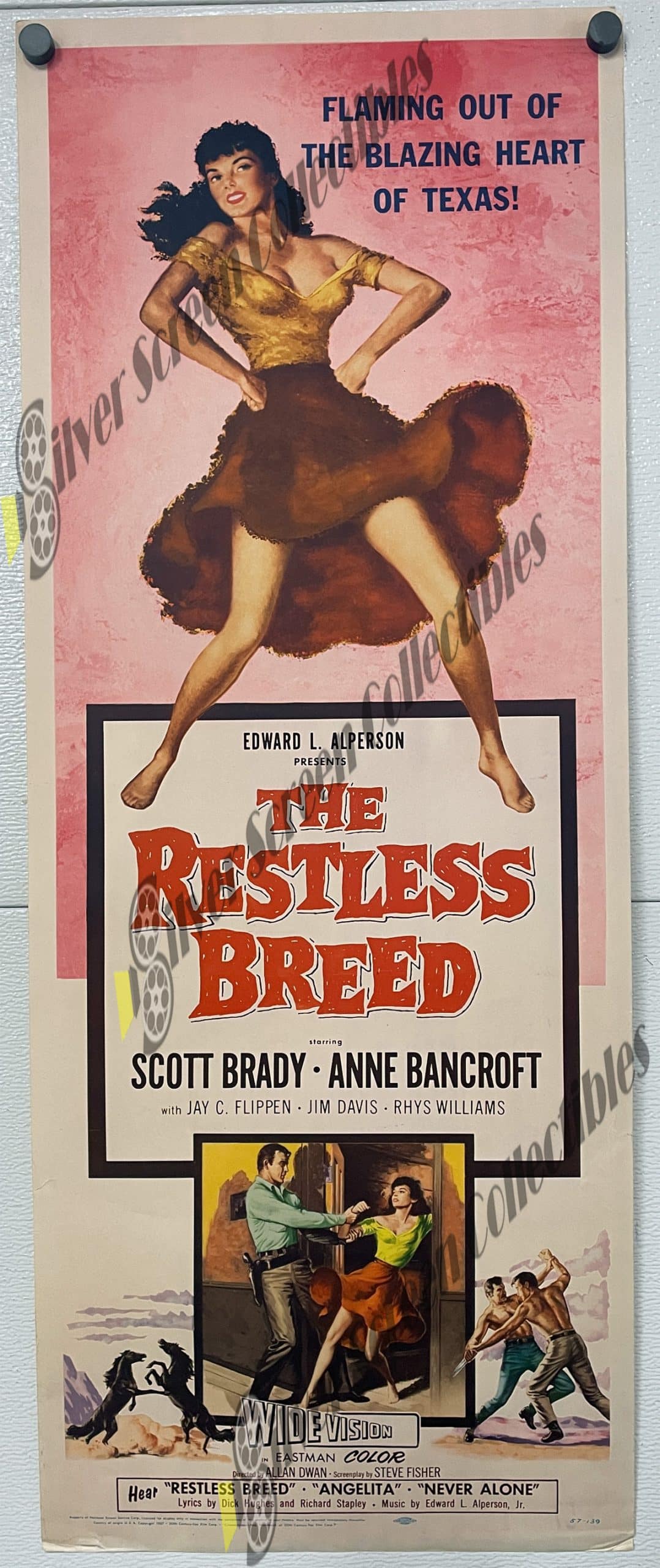 The Restless Breed (1957) - Original U.S. Insert Movie Poster (Rolled)(14" x 36")