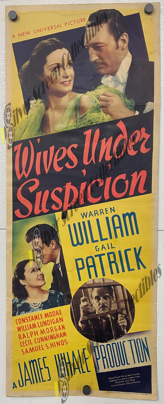 Wives Under Suspicion (1938) - Original U.S. Insert Movie Poster (14" x 36")