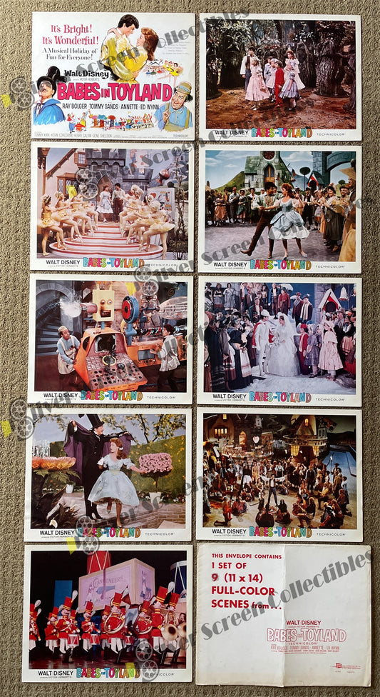 Babes in Toyland (1961) - Original U.S. Lobby Card SET of 9 CARDS(11" x 14")...with bonus!
