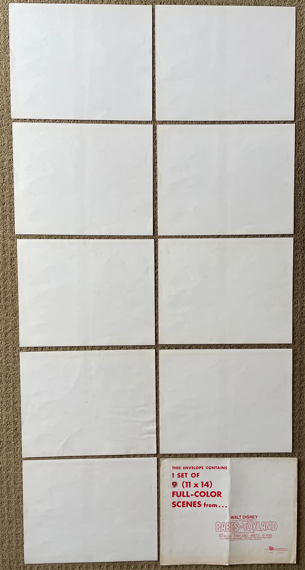 Babes in Toyland (1961) - Original U.S. Lobby Card SET of 9 CARDS(11" x 14")...with bonus!