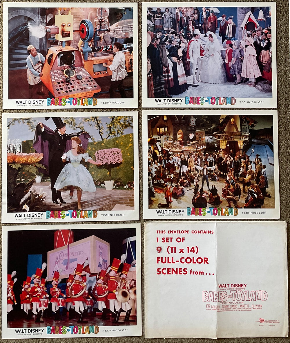 Babes in Toyland (1961) - Original U.S. Lobby Card SET of 9 CARDS(11" x 14")...with bonus!