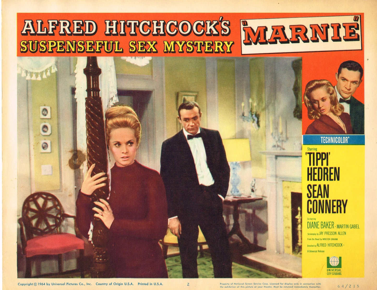 Marnie (1964) - Card 2 - Original U.S. Lobby Card (11" x 14")