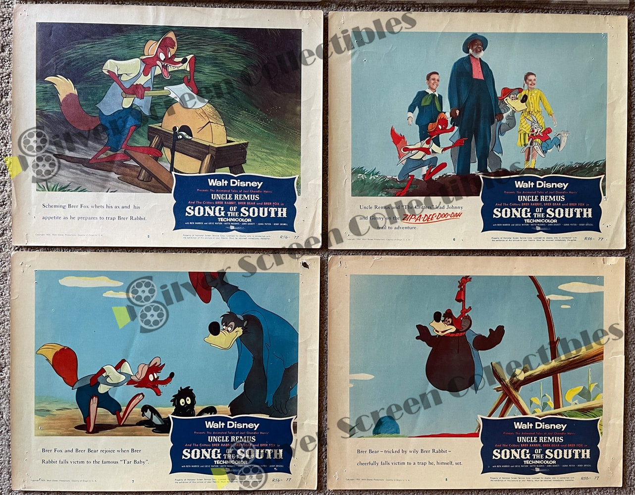 Song of the South (1946) - Original U.S. Lobby Card SET of 8 CARDS(11" x 14")