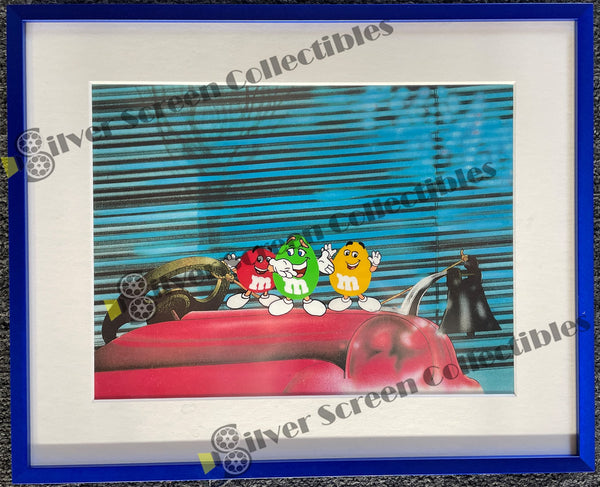 M&M Candy - Production Animation Cel With Original Artwork/Sketch - Custom Framed (13" x 16")