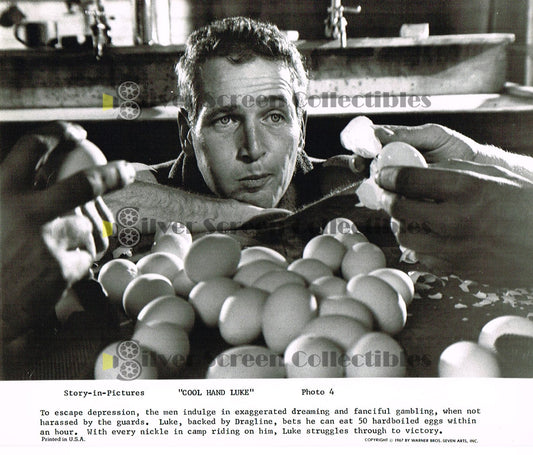 Cool Hand Luke (1967) / Story In Pictures 9 Photo set / Paul Newman - Vintage B&W Movie Stills/Photos (8" x 10")