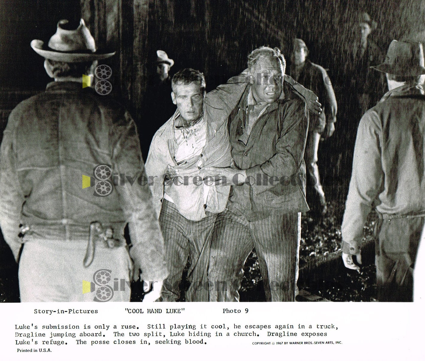 Cool Hand Luke (1967) / Story In Pictures 9 Photo set / Paul Newman - Vintage B&W Movie Stills/Photos (8" x 10")