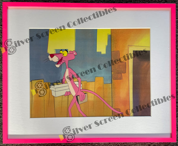 Pink Panther - Production Animation Cel With Original Artwork/Sketch - Custom Framed (13" x 16")