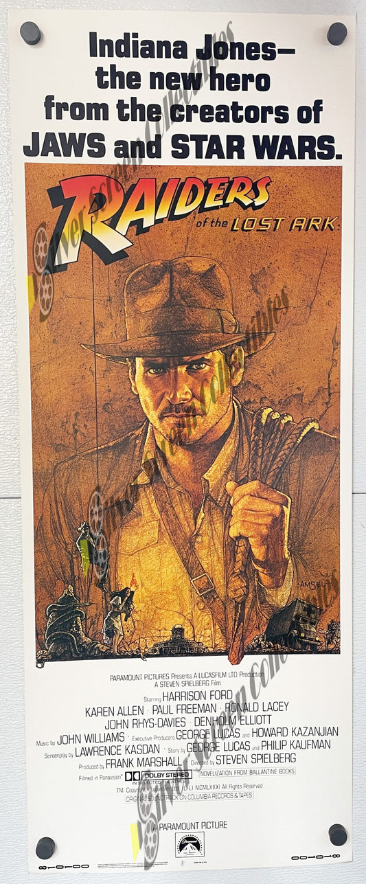 Raiders of the Lost Ark (1981) - Original U.S. Insert Movie Poster (14" x 36")