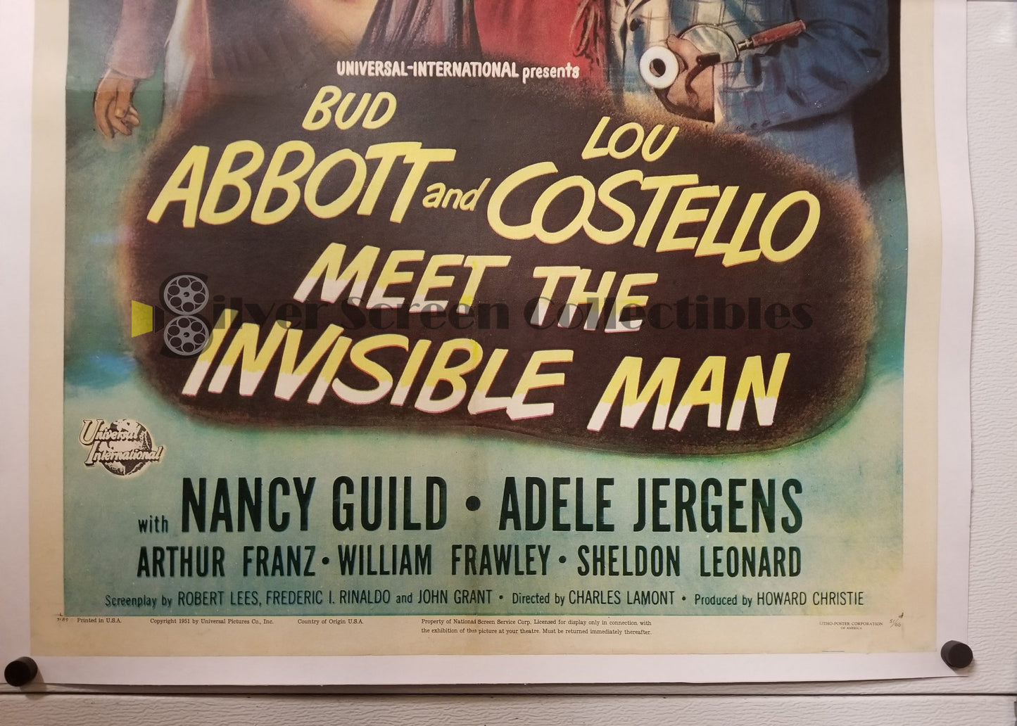 Abbott and Costello Meet the Invisible Man (1951) - One Sheet Movie Poster (27"x41")[On Linen]