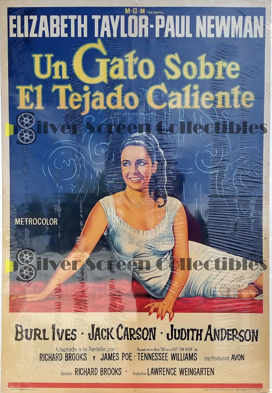 Cat on a Hot Tin Roof (1958) - Argentinean Movie Poster (29 .25" x 42 .5")