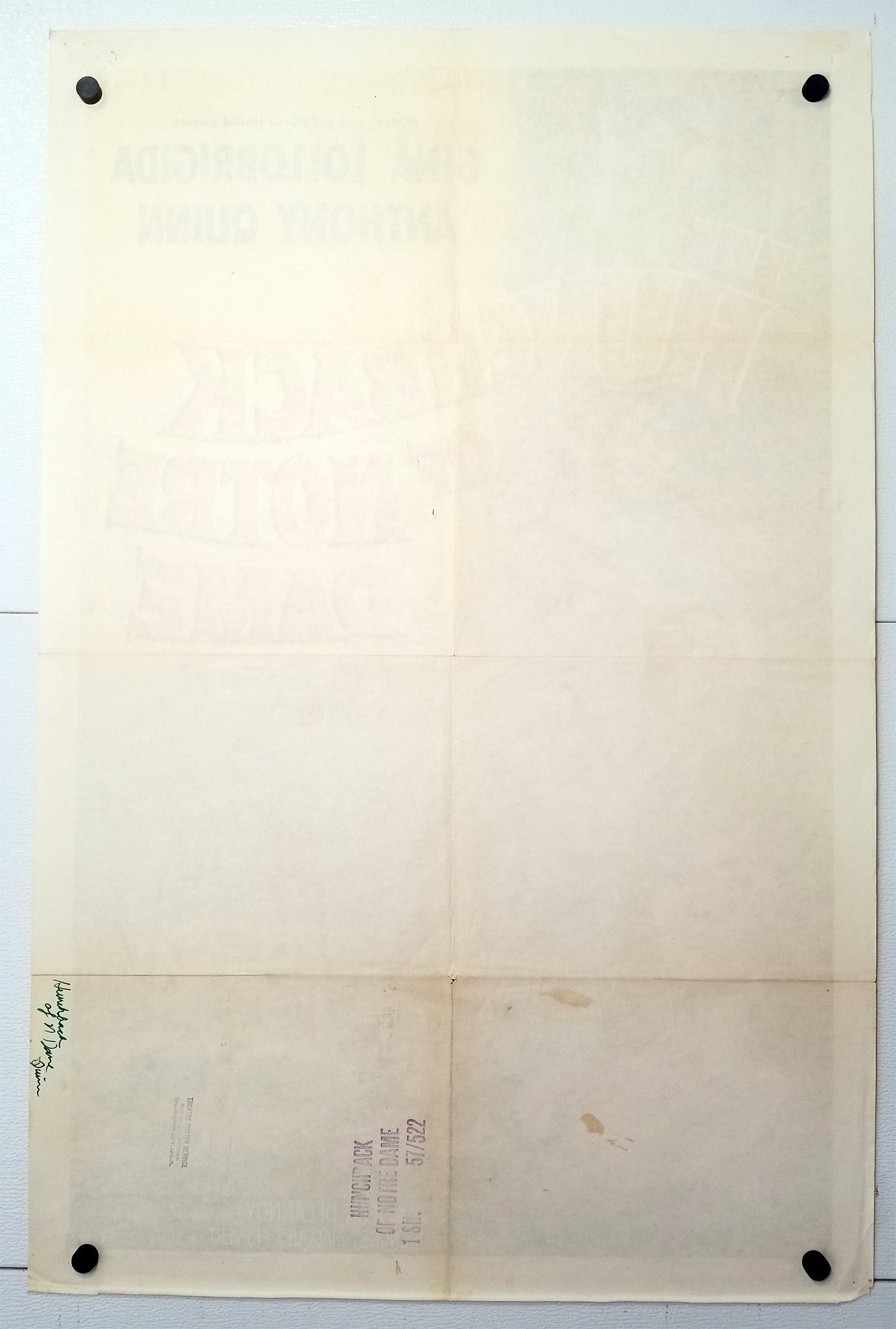 The Hunchback of Notre Dame (1956) - Original U.S. One Sheet (27" x 41")