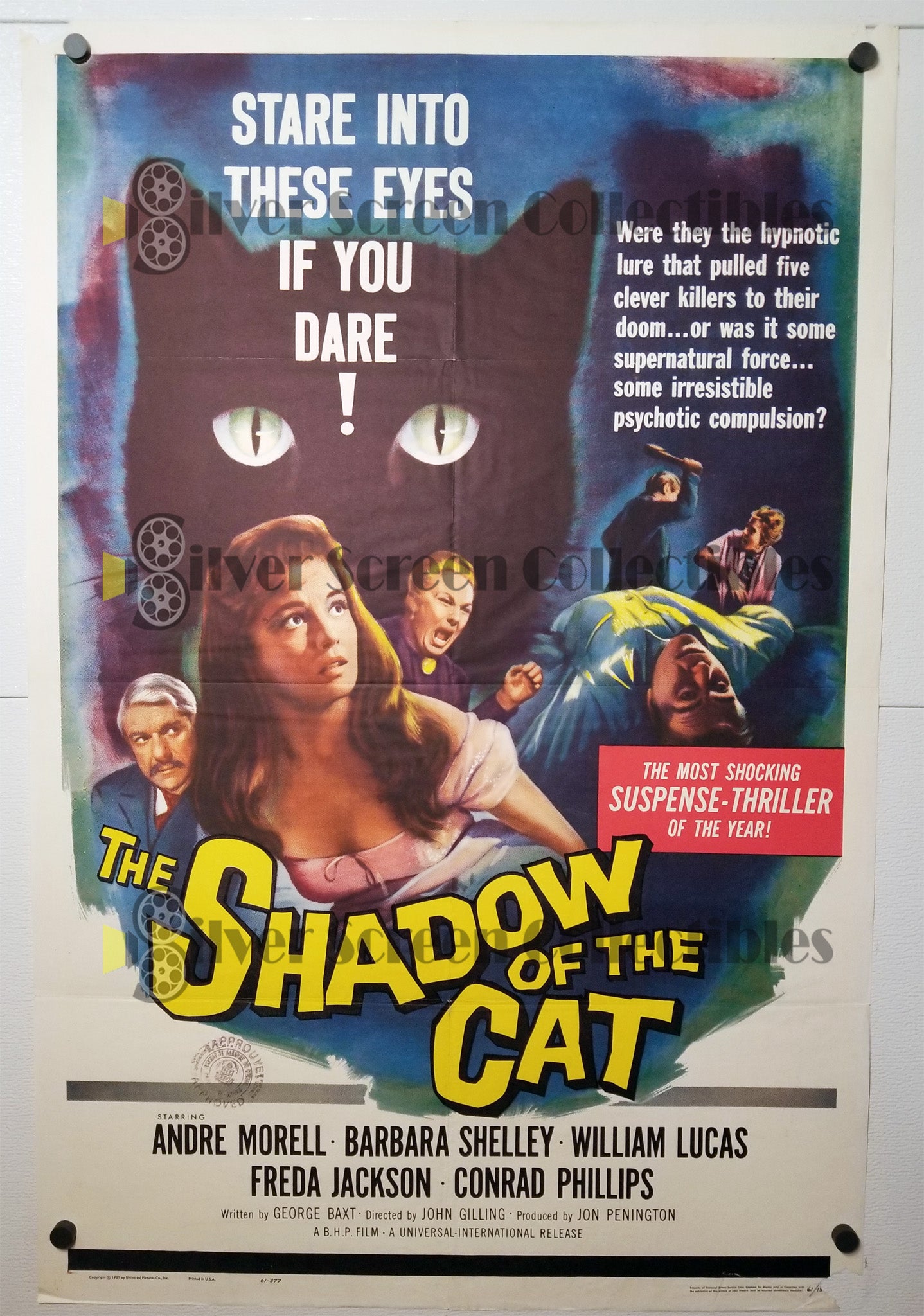 The Shadow of the Cat (1961) - Original U.S. One Sheet Movie Poster (27" x 41")