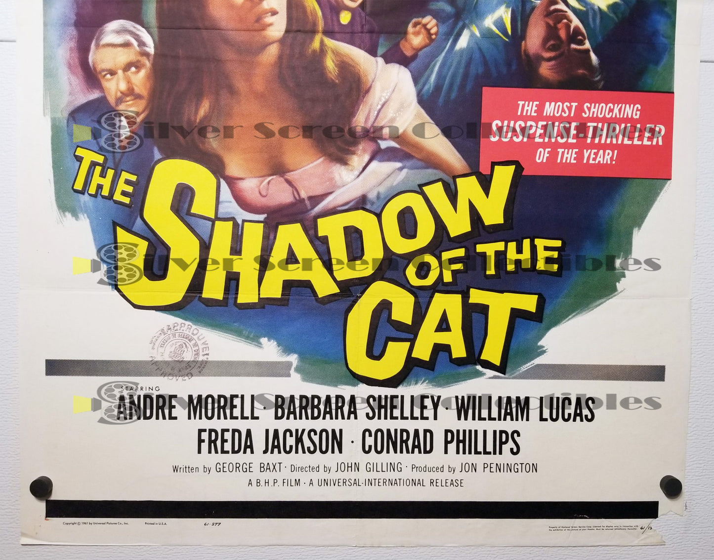 The Shadow of the Cat (1961) - Original U.S. One Sheet Movie Poster (27" x 41")