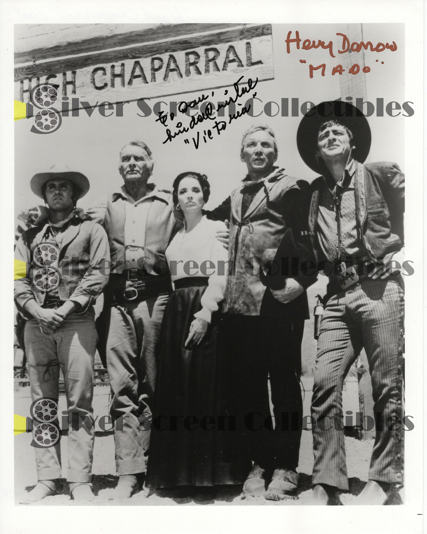 The High Chaparral - Linda Cristal & Henry Darrow - Signed 8" x 10" Photo