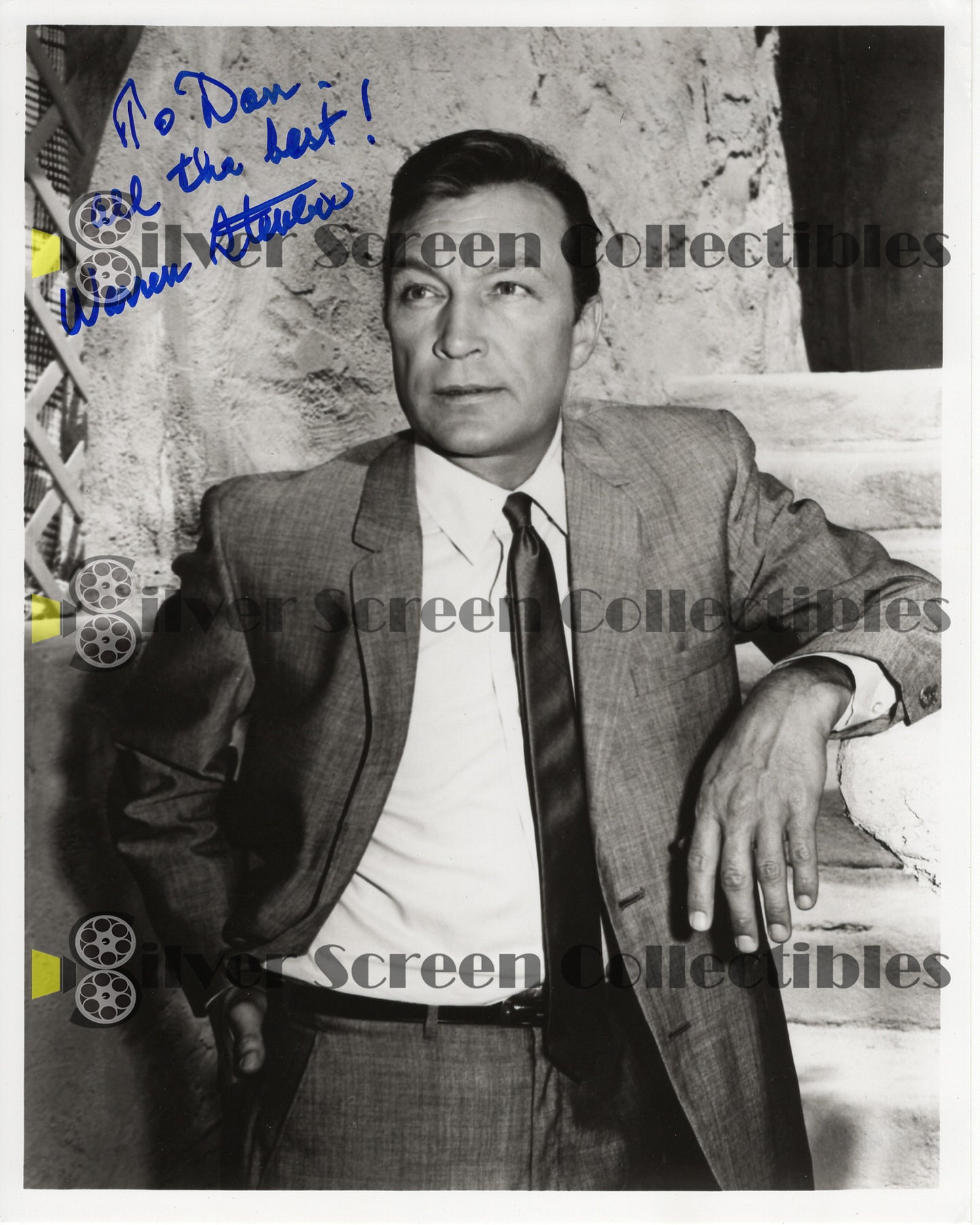 Warren Stevens - Signed 8" x 10" Photo