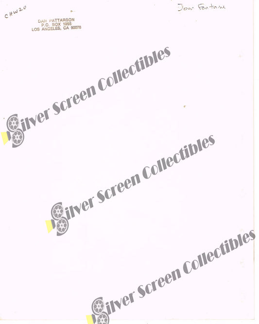 Joan Fontaine - Signed 8" x 10" Photo