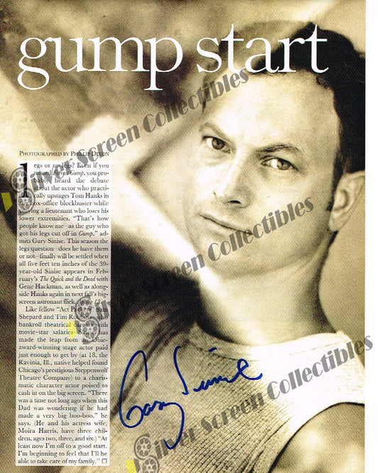 Gary Sinise - Signed 8.5" x 11" Magazine page