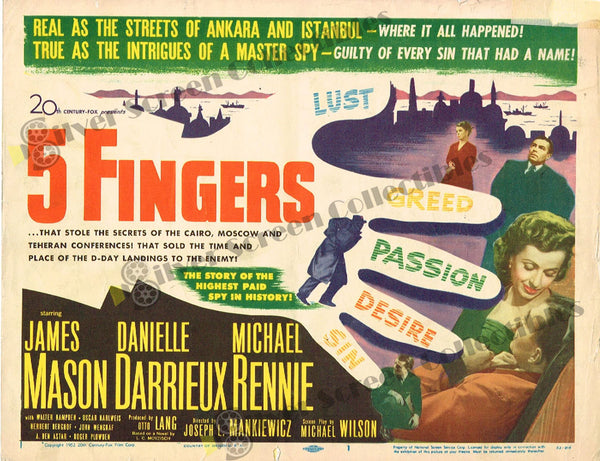5 Fingers (1952) - Original U.S. Lobby Card (11" x 14")