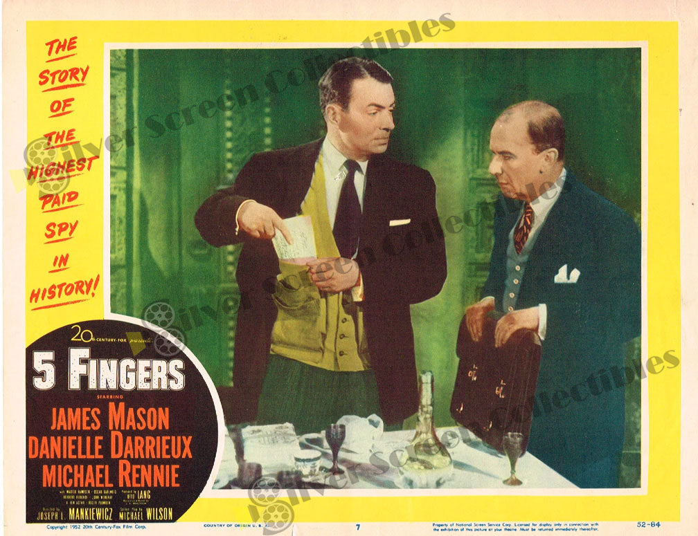5 Fingers (1952) - Original U.S. Lobby Card (11" x 14")