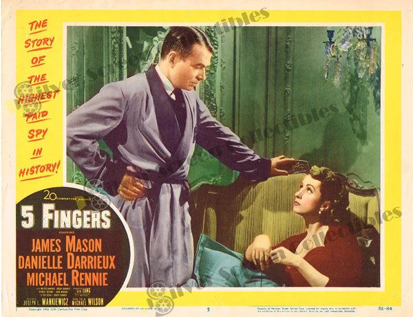 5 Fingers (1952) - Original U.S. Lobby Card (11" x 14")