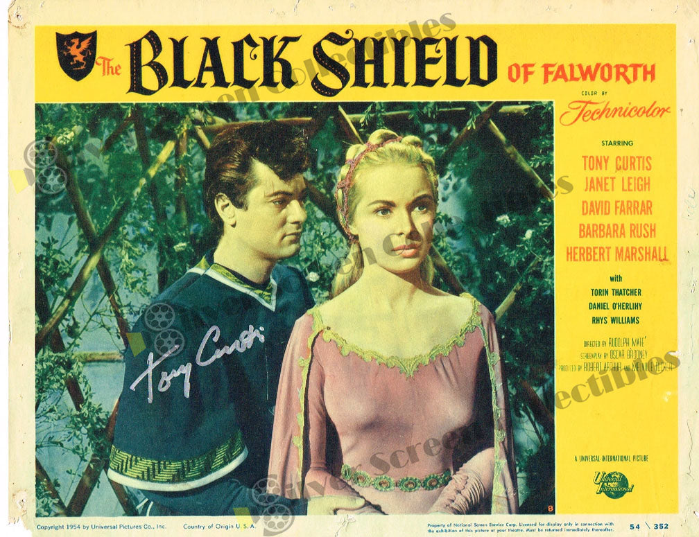 The Black Shield Of Falworth (1954) - Signed Original U.S. Lobby Card (11" x 14")