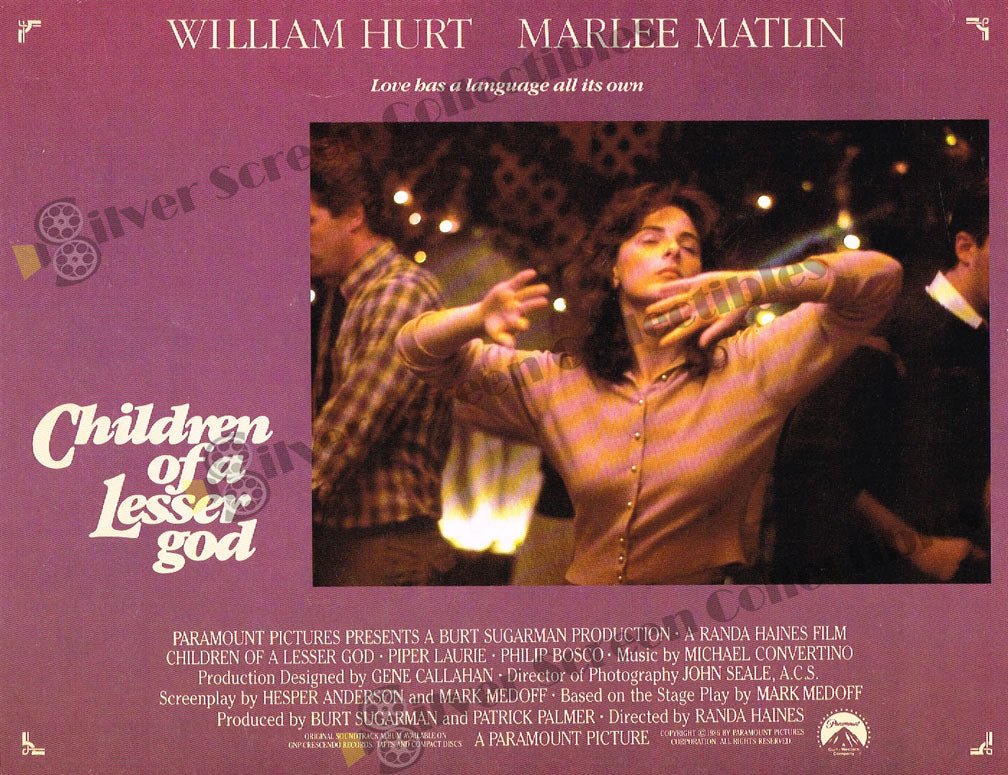 Children of a Lesser God (1986) - Original U.S. Lobby Card (11" x 14")
