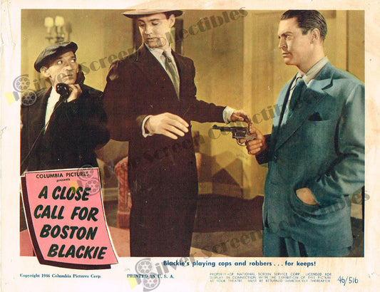 A Close Call for Boston Blackie (1946) - Original U.S. Lobby Card (11" x 14")