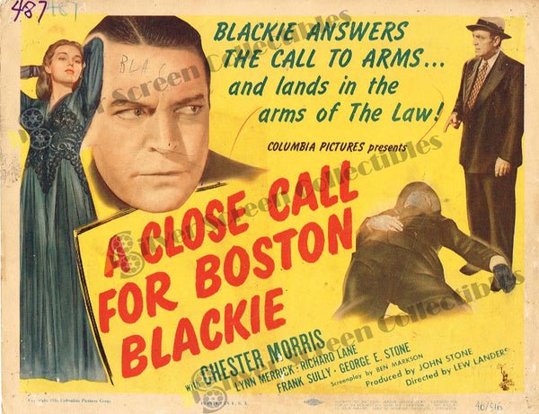 A Close Call for Boston Blackie (1946) - Original U.S. Lobby Card (11" x 14")
