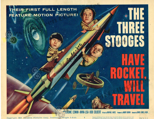 Have Rocket, Will Travel (1959) - Signed Original U.S. Lobby Card (11" x 14")