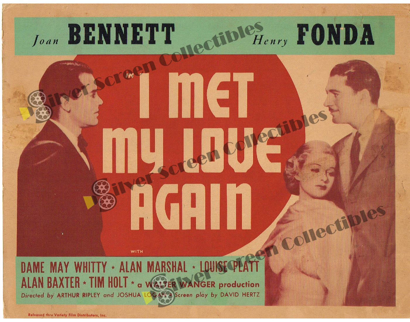 I Met My Love Again (1938) - Original U.S. Lobby Card SET(11" x 14")