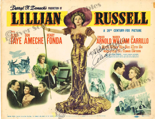 Lillian Russell (1940) - Signed Original U.S. Lobby Card (11" x 14")